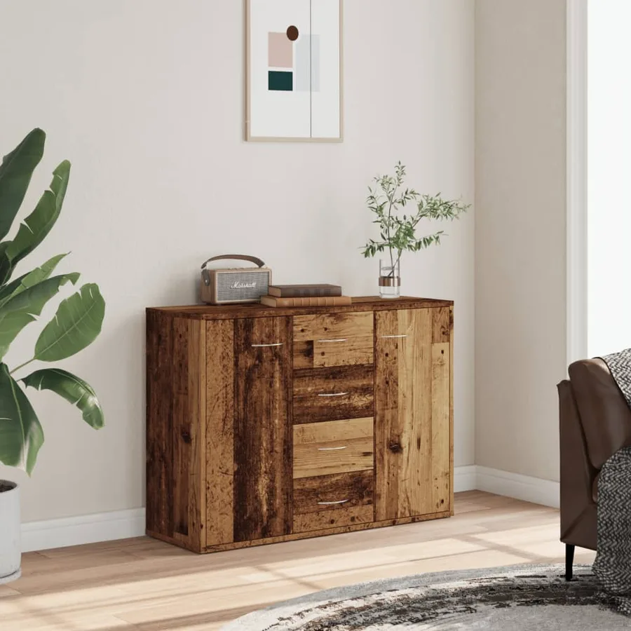 Buffet vieux bois 88x30x64 cm bois d'ingénierie - 3