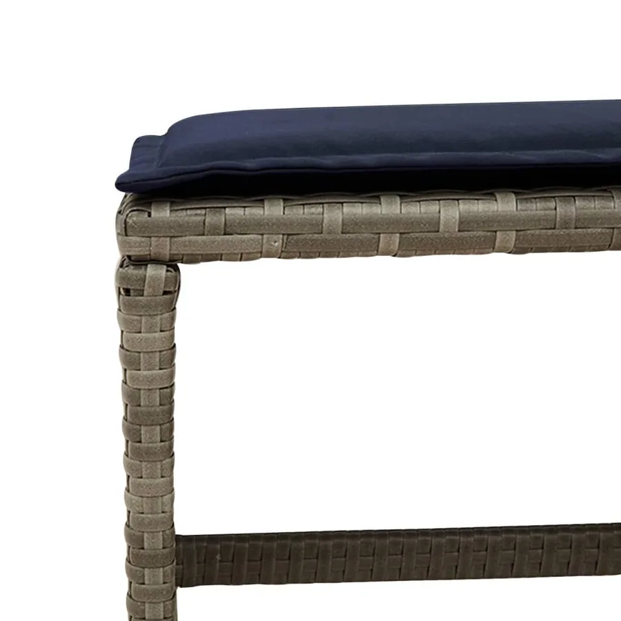 Ensemble à manger de jardin 9 pcs coussins gris résine tressée - 10