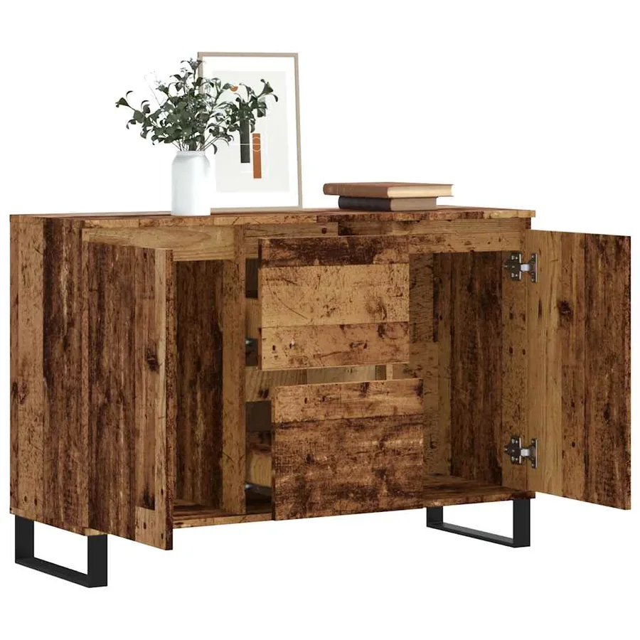 Buffet vieux bois 101,5x35x70 cm bois d’ingénierie - 3