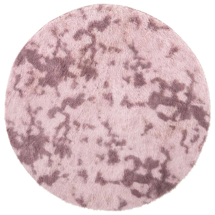 Tapis Shaggy à poils longs NAVARRA rose poudré 120x120 cm - 2