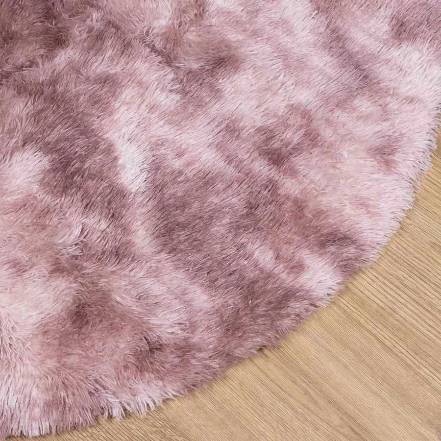 Tapis Shaggy à poils longs NAVARRA rose poudré 120x120 cm - 4