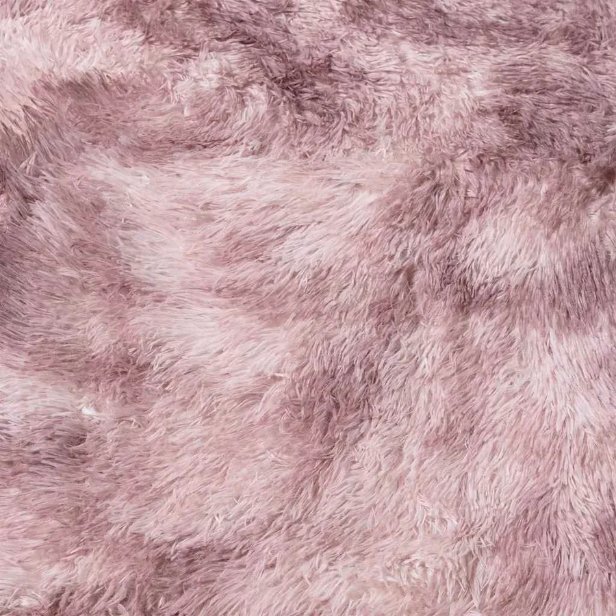 Tapis Shaggy à poils longs NAVARRA rose poudré 120x120 cm - 9