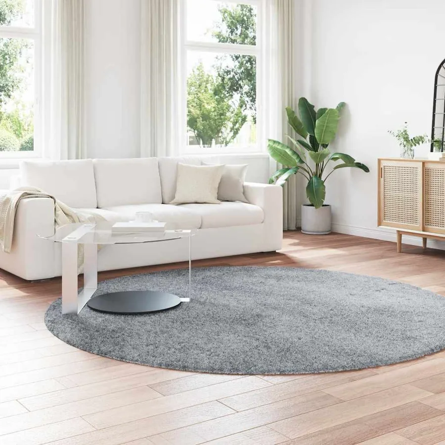 Tapis Shaggy à poils longs NAVARRA gris clair 240x240 cm - 3