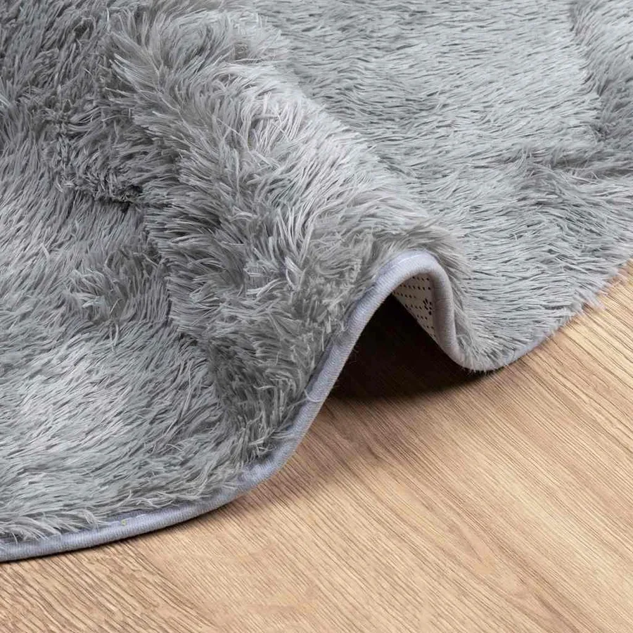 Tapis Shaggy à poils longs NAVARRA gris clair 240x240 cm - 5