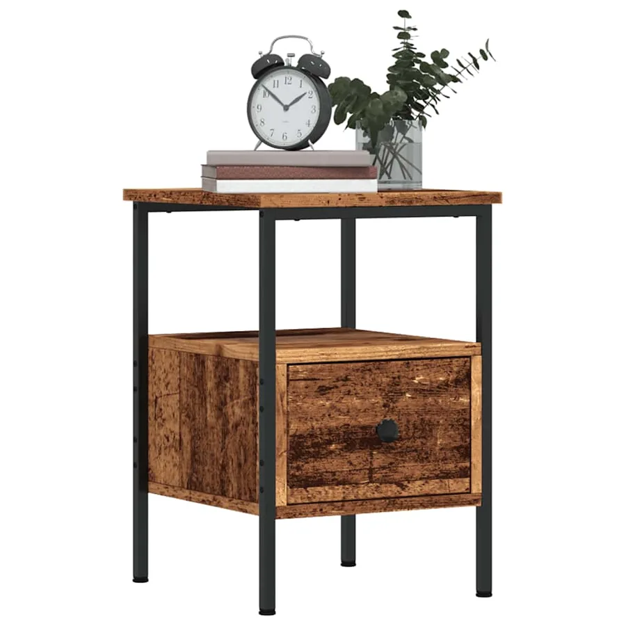 Tables de chevet 2 pcs vieux bois 34x36x50 cm bois d'ingénierie - 3