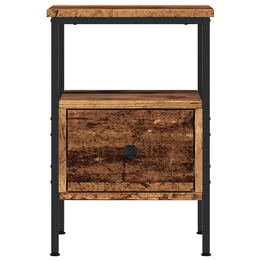 Tables de chevet 2 pcs vieux bois 34x36x50 cm bois d'ingénierie - 4