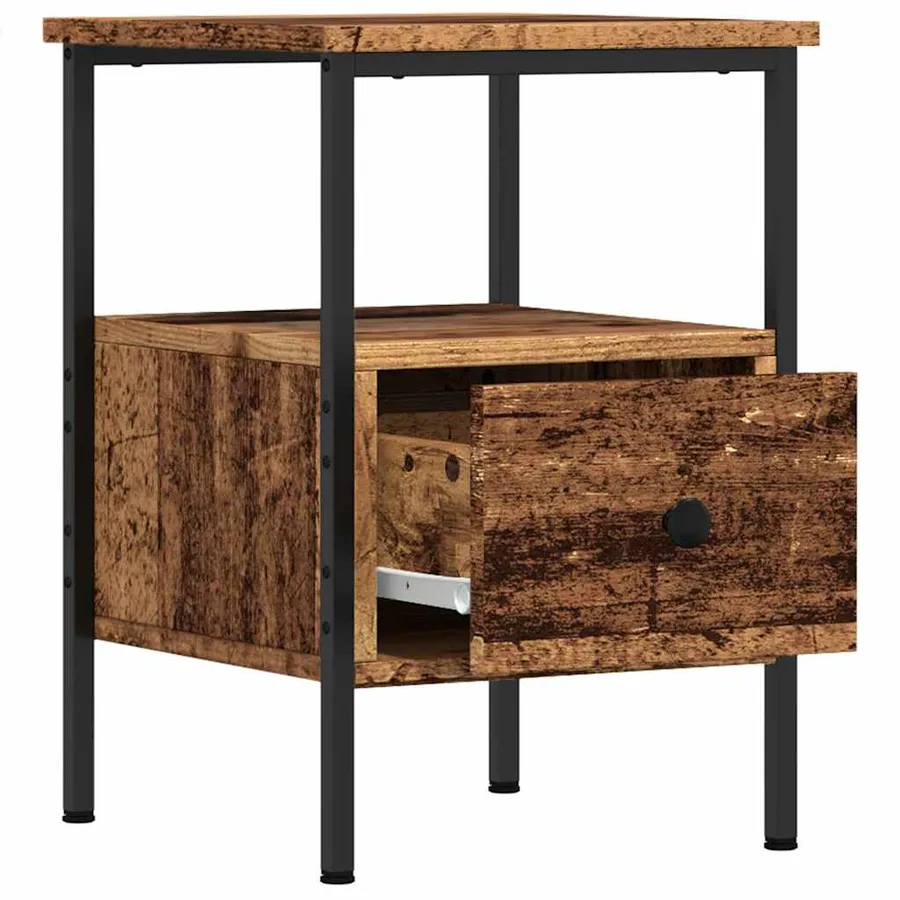 Tables de chevet 2 pcs vieux bois 34x36x50 cm bois d'ingénierie - 5
