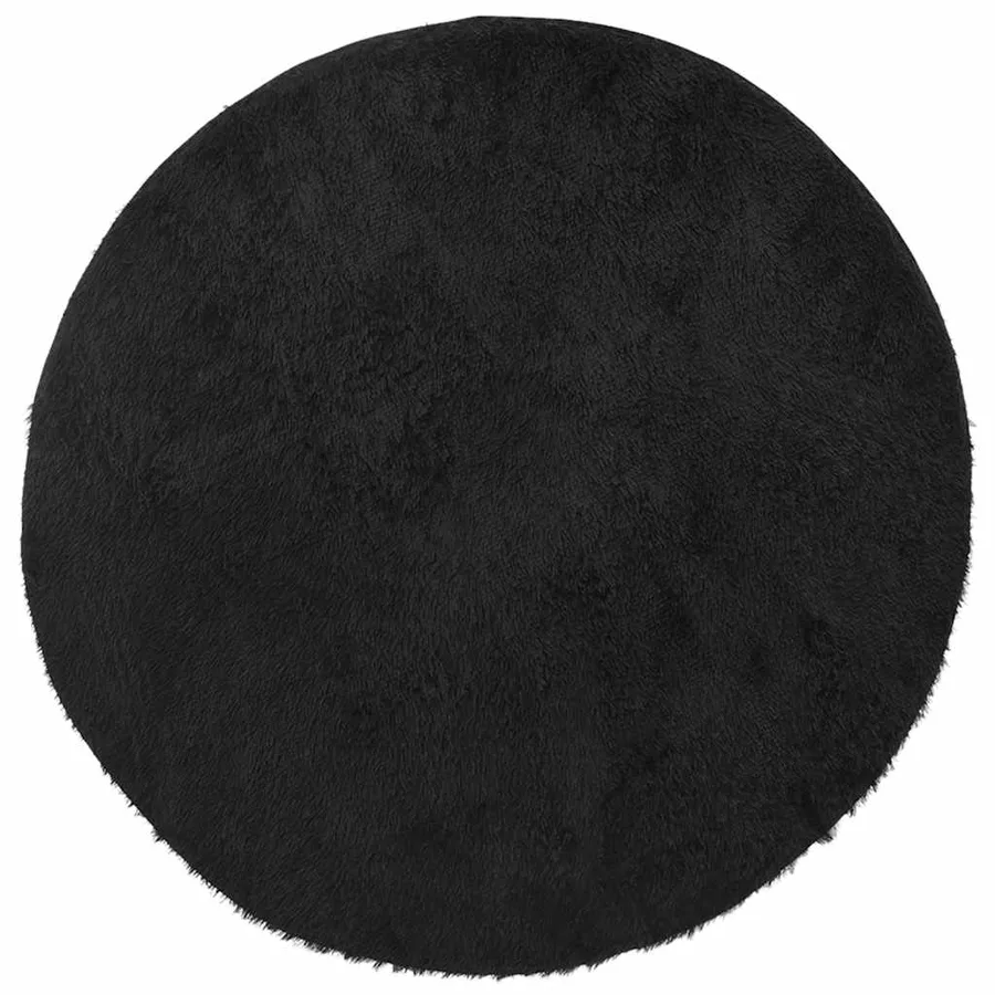 Tapis shaggy à poils longs NAVARRA noir 100x100 cm polyester - 2