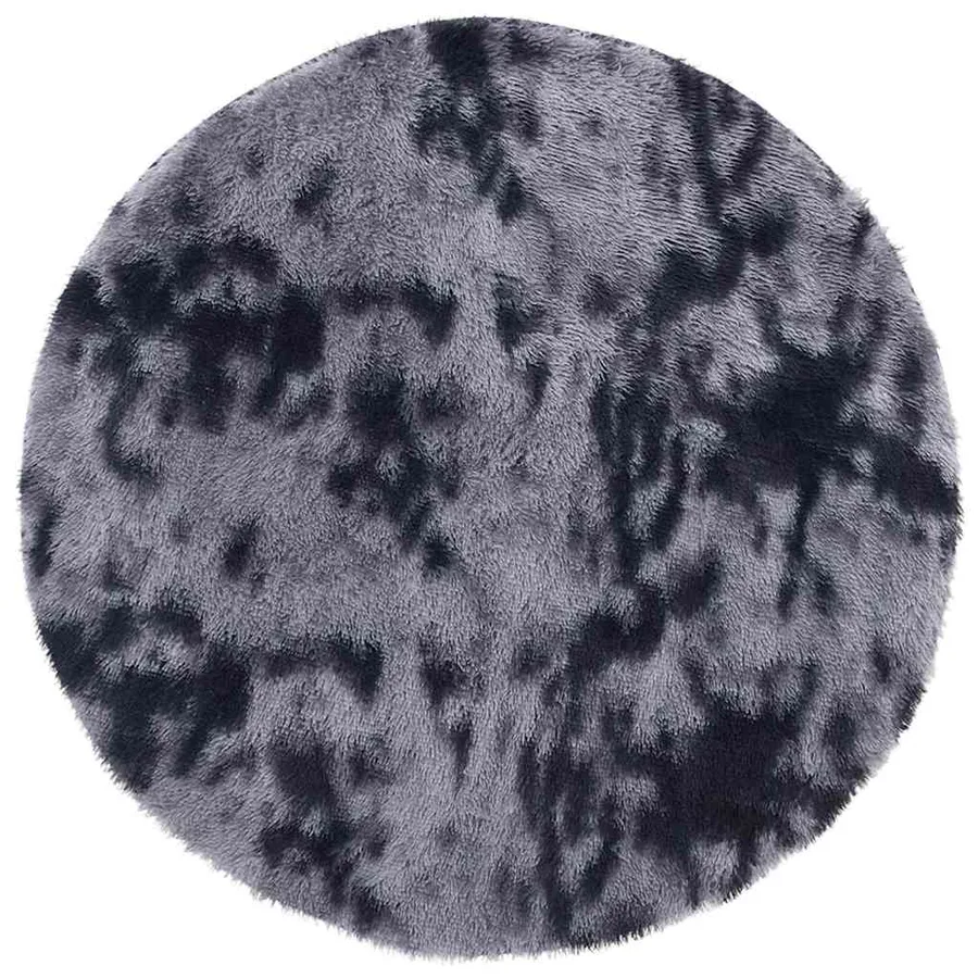 Tapis Shaggy à poils longs NAVARRA gris foncé 100x100 cm - 2