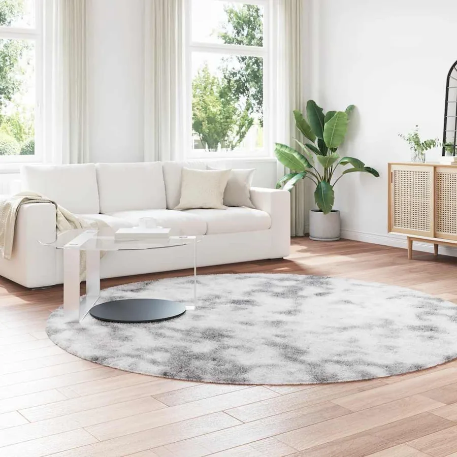 Tapis Shaggy à poils longs NAVARRA gris argenté 240x240 cm - 3
