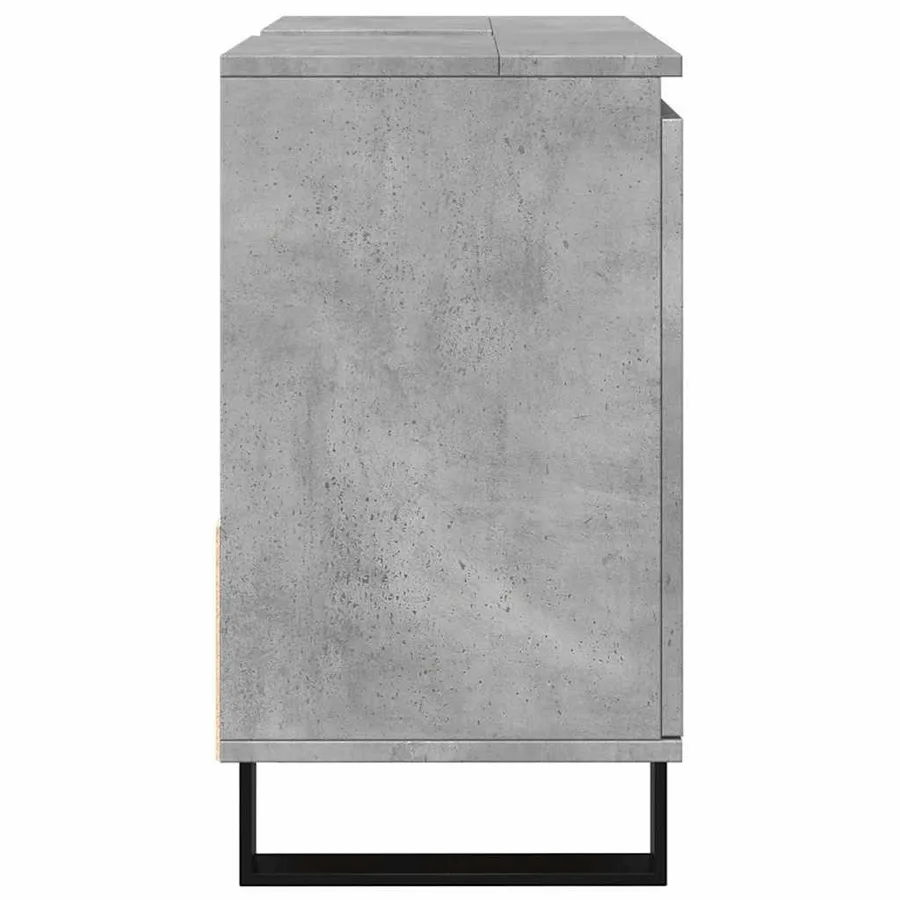 Armoire de lavabo de salle de bain gris béton 65x33x60 cm - 5