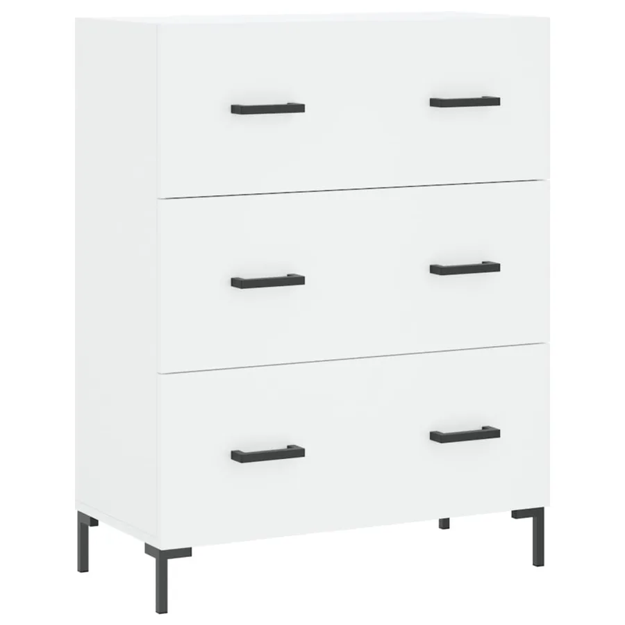 Buffet haut Blanc 69,5x34x180 cm Bois d'ingénierie - 7