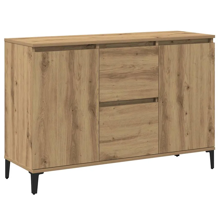Buffet chêne artisanal 102x35x70 cm bois d'ingénierie - 2