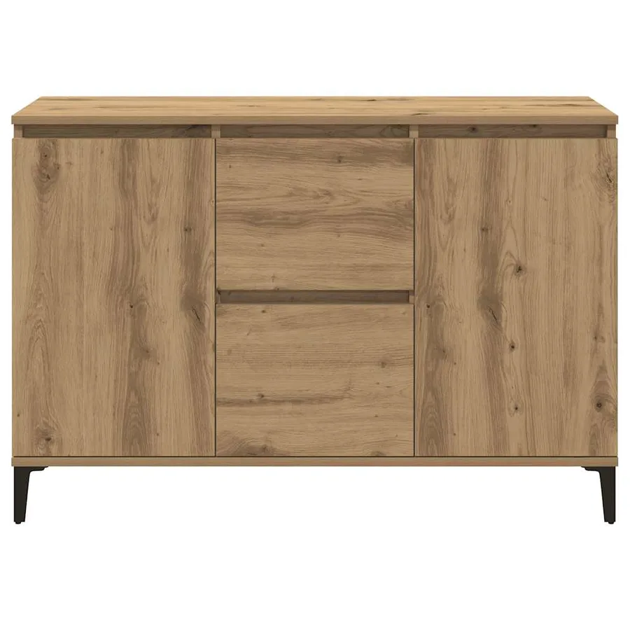 Buffet chêne artisanal 102x35x70 cm bois d'ingénierie - 4