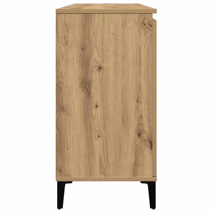 Buffet chêne artisanal 102x35x70 cm bois d'ingénierie - 5