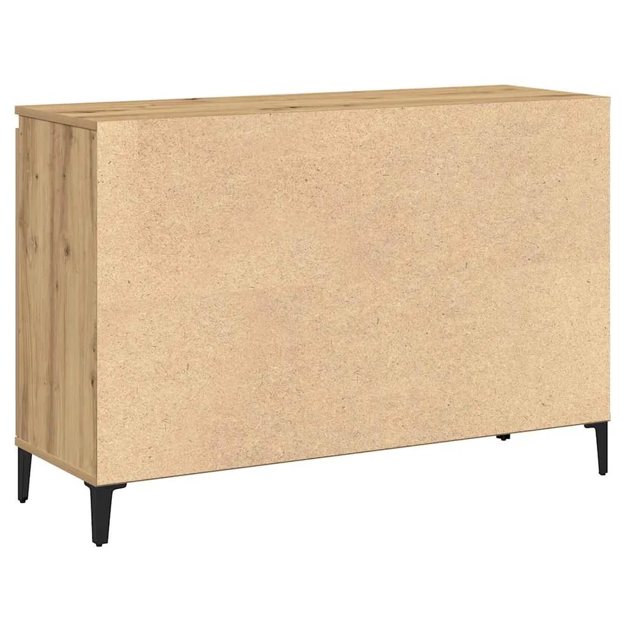 Buffet chêne artisanal 102x35x70 cm bois d'ingénierie - 6