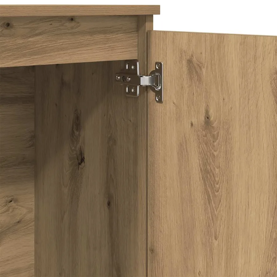 Buffet chêne artisanal 102x35x70 cm bois d'ingénierie - 8