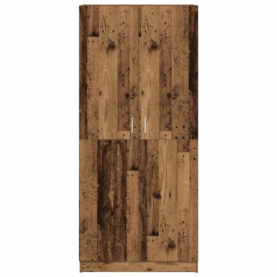 Garde-robe vieux bois 90x52x200 cm bois d'ingénierie - 4