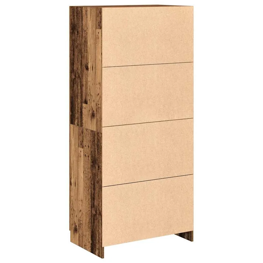 Garde-robe vieux bois 90x52x200 cm bois d'ingénierie - 6