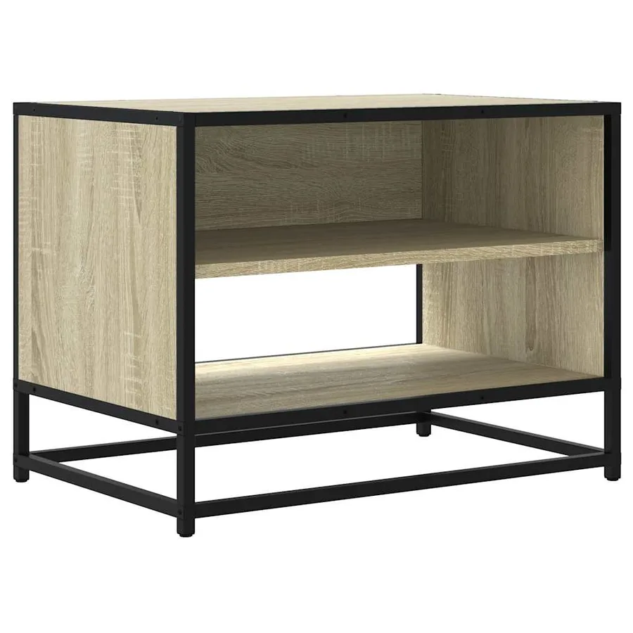 Meuble TV chêne sonoma 61x40x46 cm bois d'ingénierie et métal - 2
