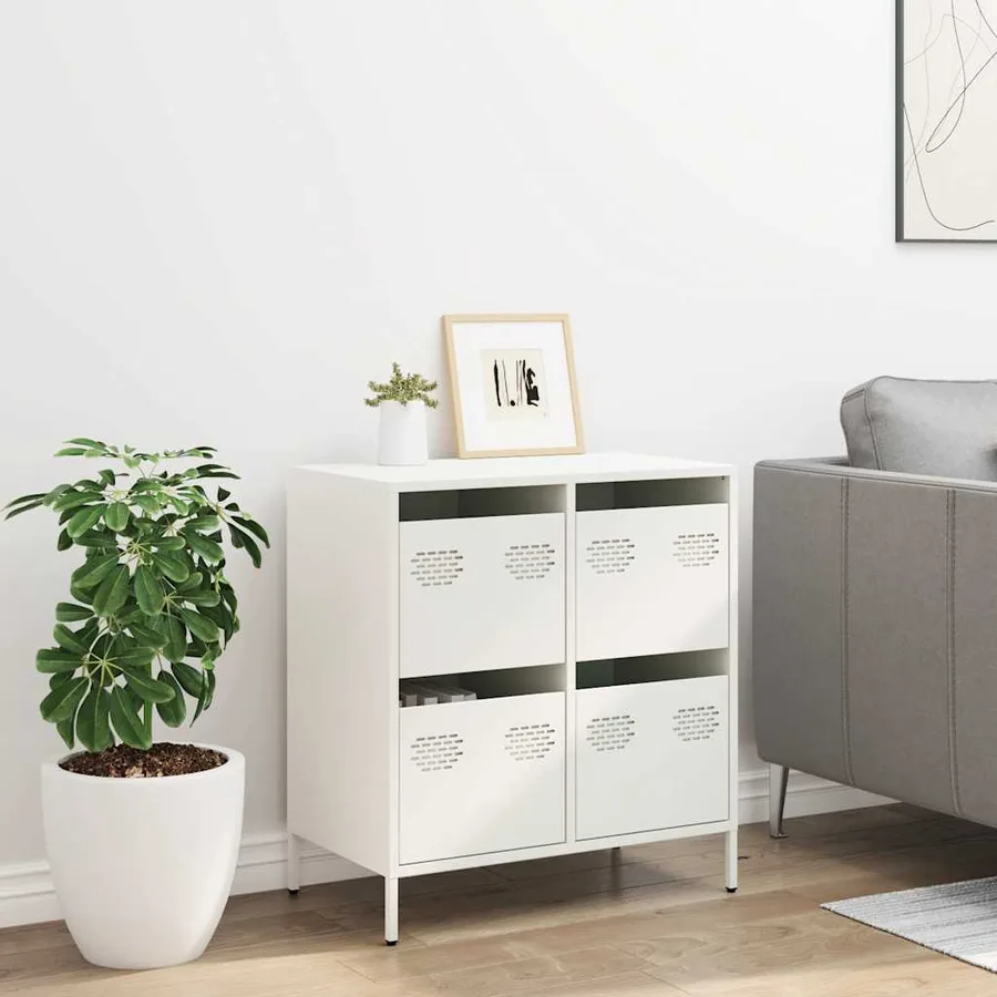 Buffet blanc 68x39x73,5 cm acier laminé à froid - 3