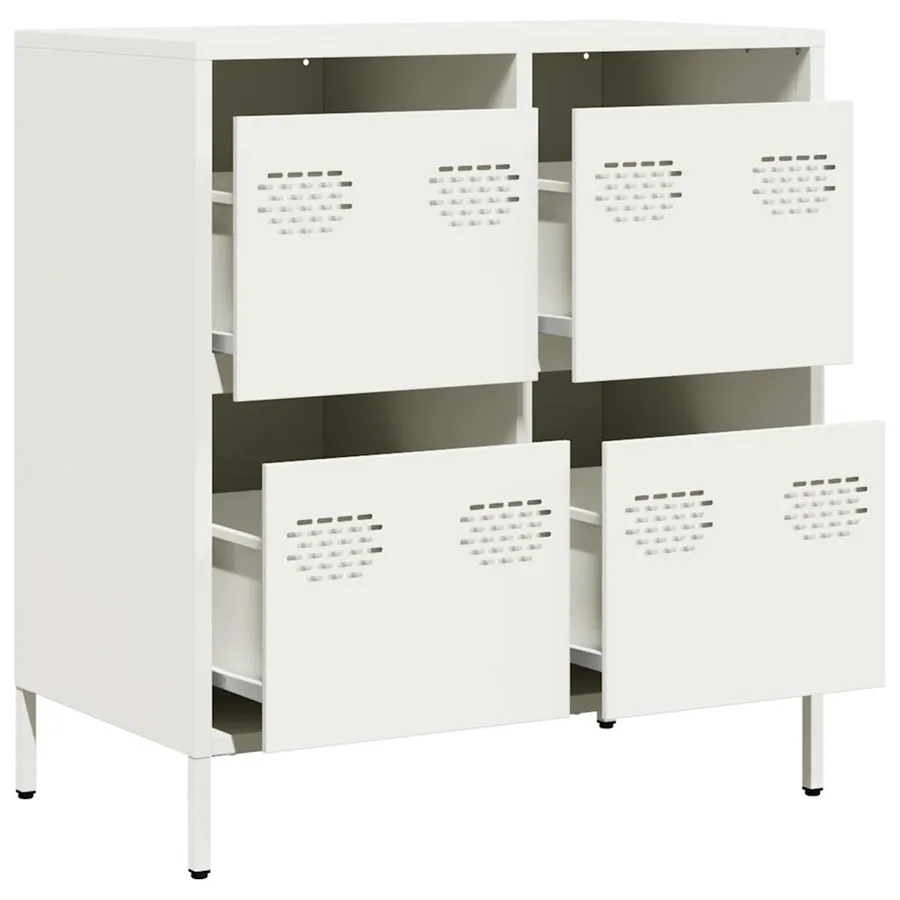 Buffet blanc 68x39x73,5 cm acier laminé à froid - 4