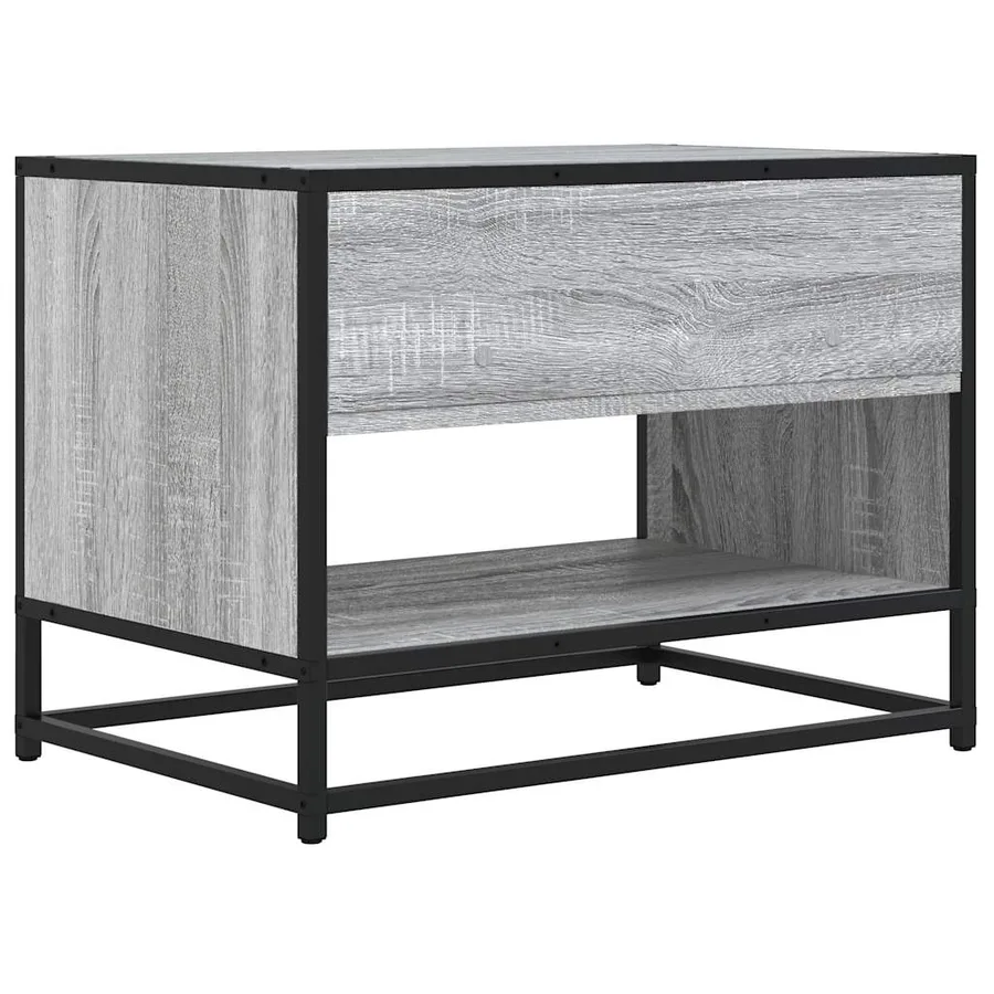Meuble TV sonoma gris 61x40x46 cm bois d'ingénierie et métal - 5