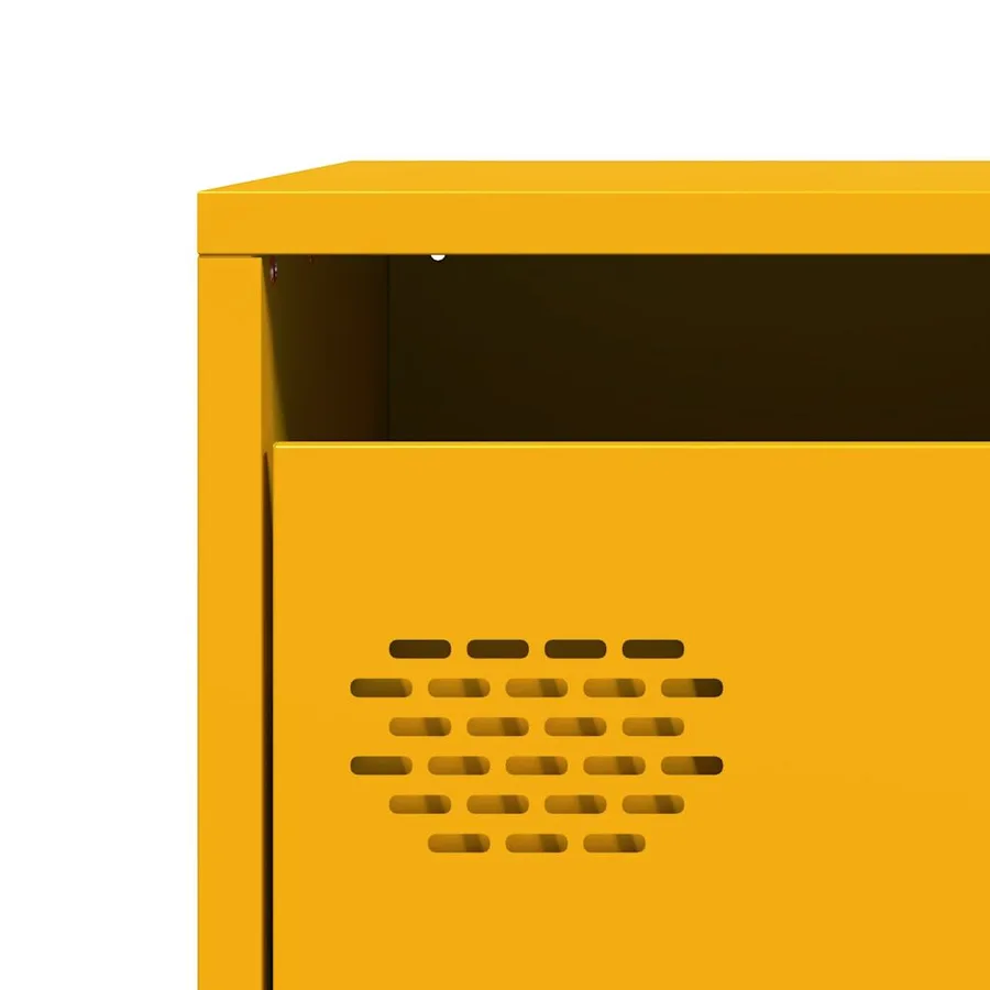 Buffet haut jaune moutarde 39x35x103,5 cm acier - 10