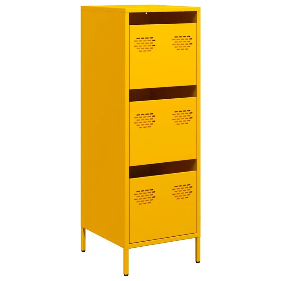 Buffet haut jaune moutarde 39x35x103,5 cm acier - 2
