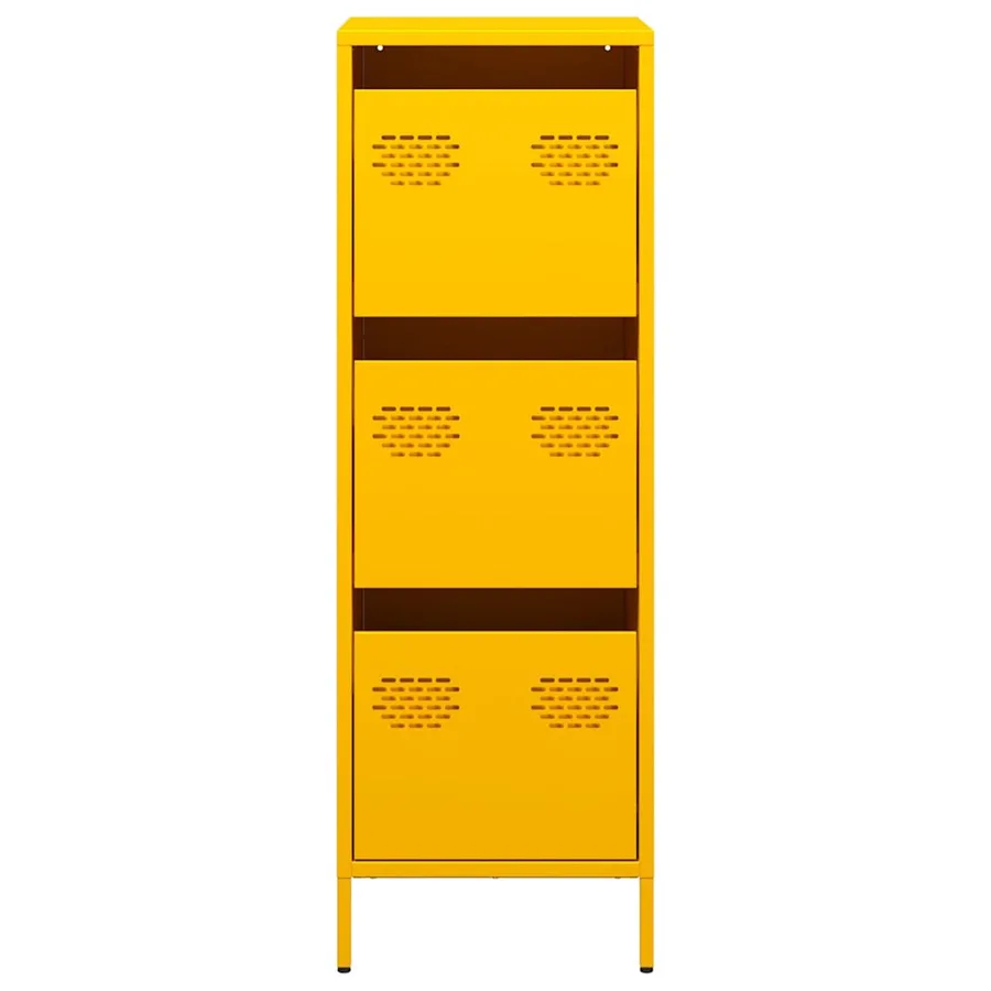 Buffet haut jaune moutarde 39x35x103,5 cm acier - 5