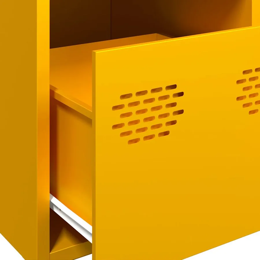 Buffet haut jaune moutarde 39x35x103,5 cm acier - 9
