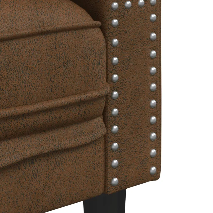 Ensemble de canapé Chesterfield et traversins 2 pcs marron - 6