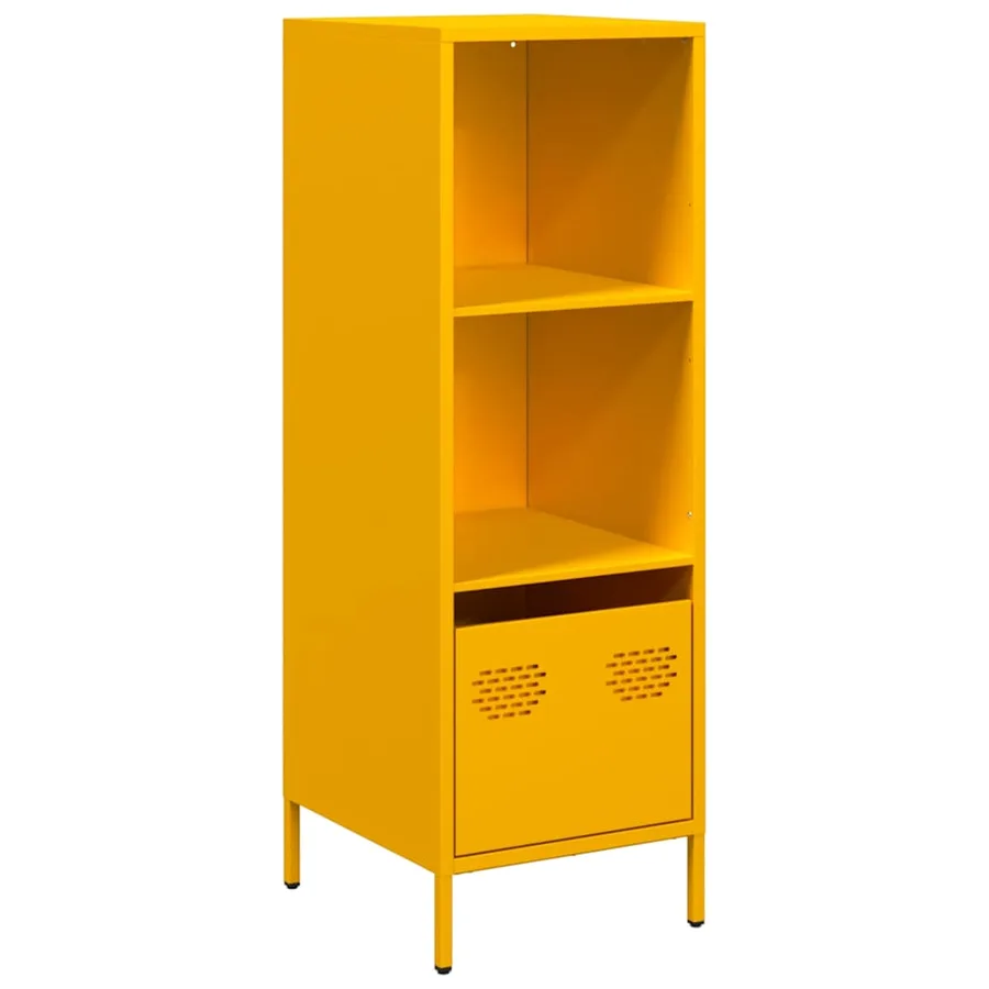 Buffet haut jaune moutarde 35x39x103,5 cm acier - 2