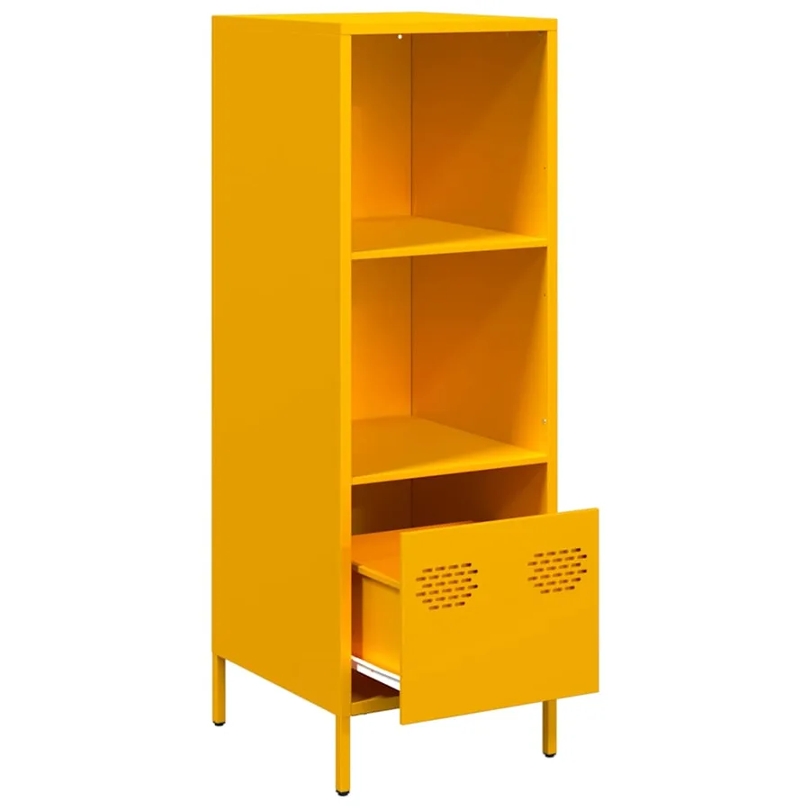 Buffet haut jaune moutarde 35x39x103,5 cm acier - 4