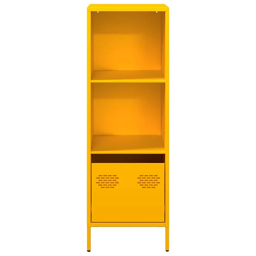 Buffet haut jaune moutarde 35x39x103,5 cm acier - 5