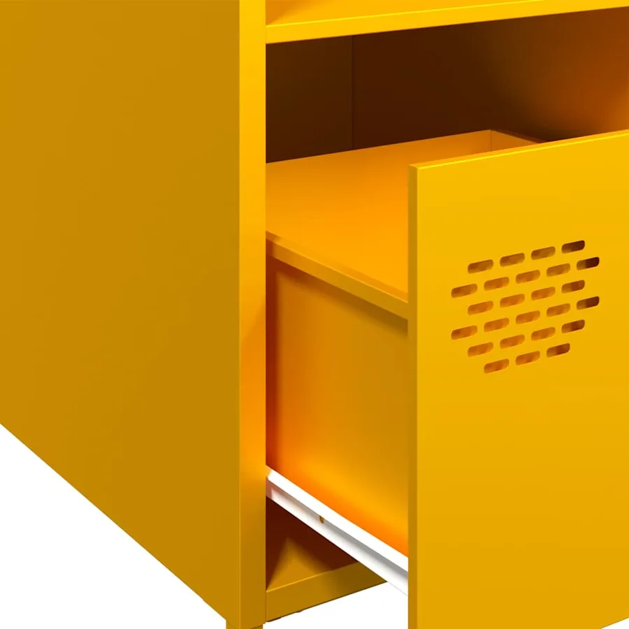 Buffet haut jaune moutarde 35x39x103,5 cm acier - 9