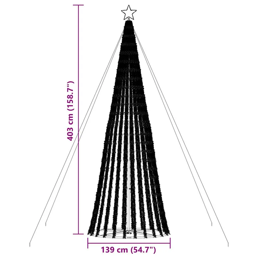 Sapin de Noël à LED 1028 LED blanc froid 403 cm - 11