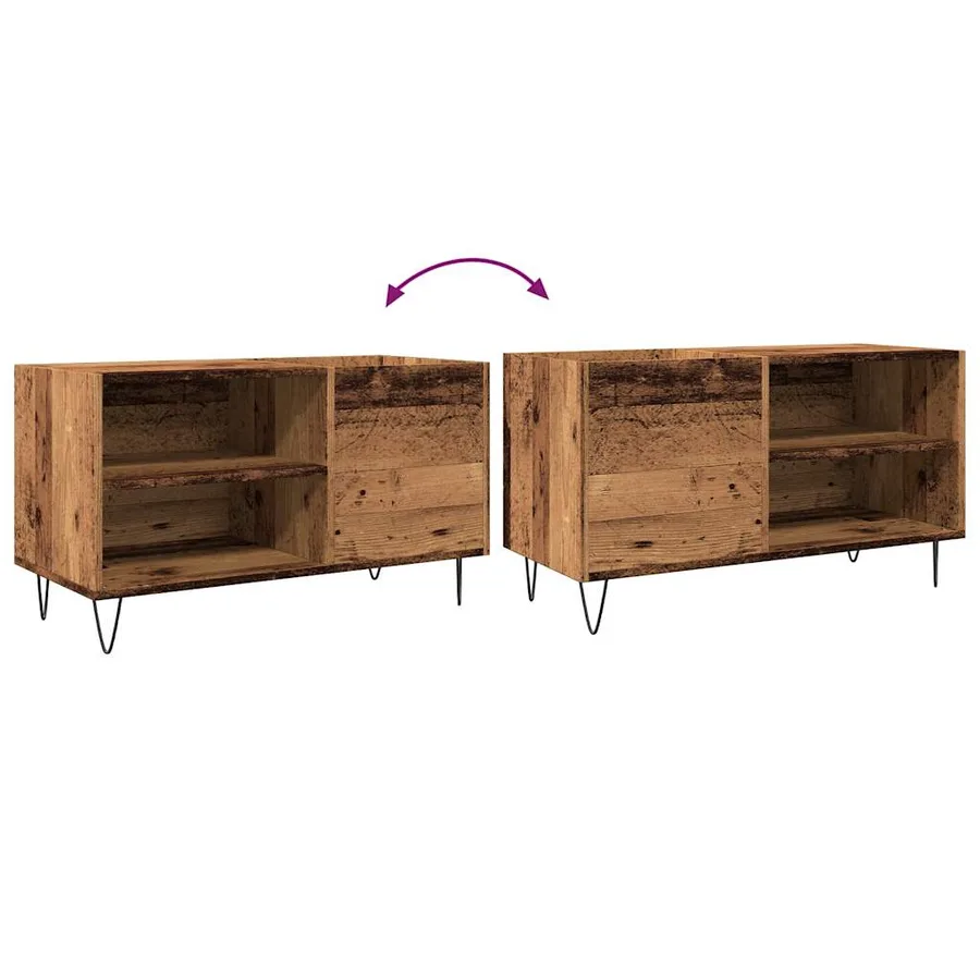 Armoire à disques vieux bois 84,5x38x48 cm bois d'ingénierie - 7