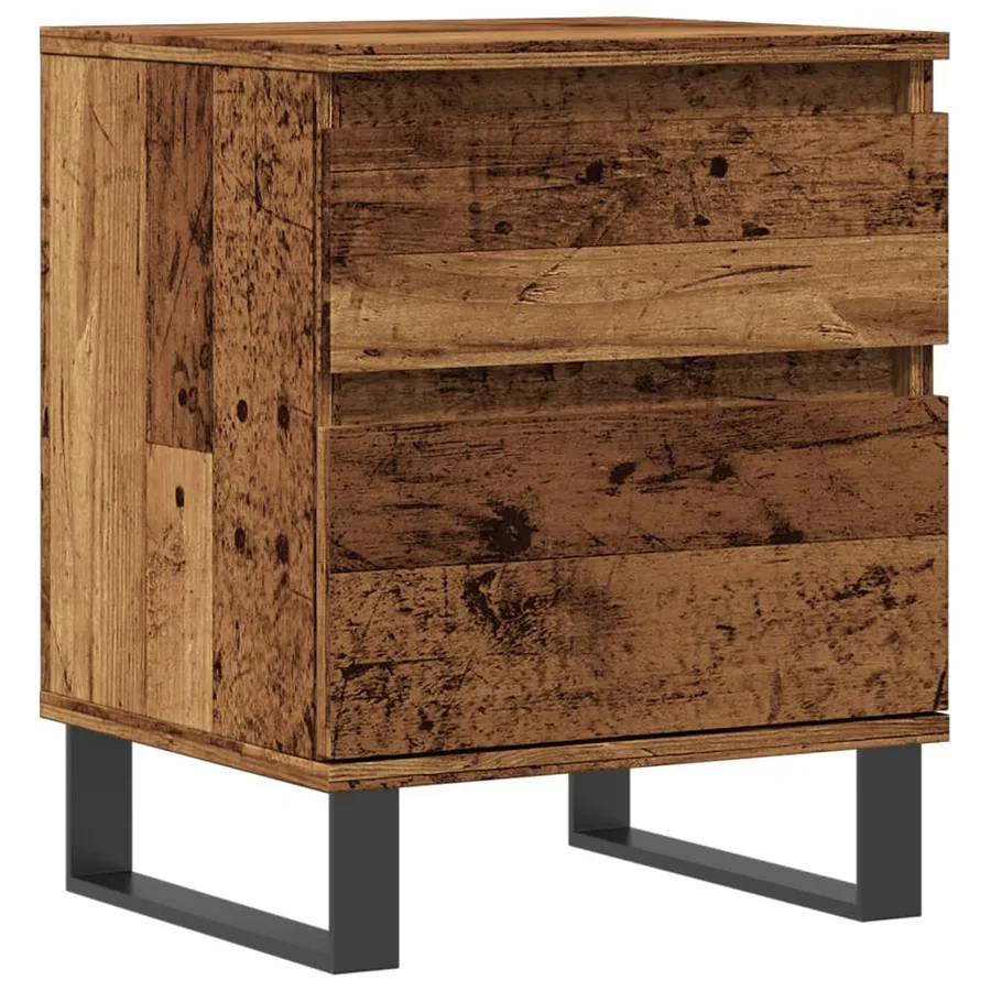 Table de chevet vieux bois 40x35x50 cm bois d’ingénierie - 2