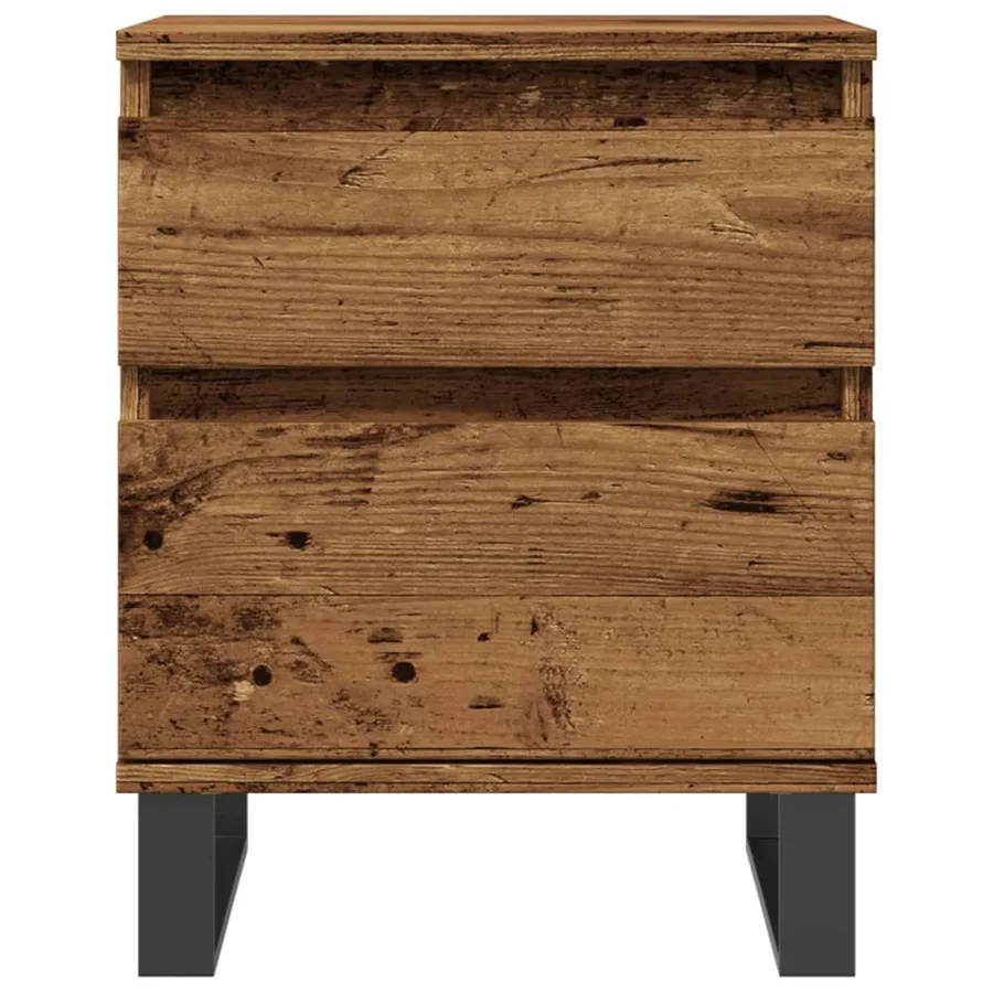 Table de chevet vieux bois 40x35x50 cm bois d’ingénierie - 4
