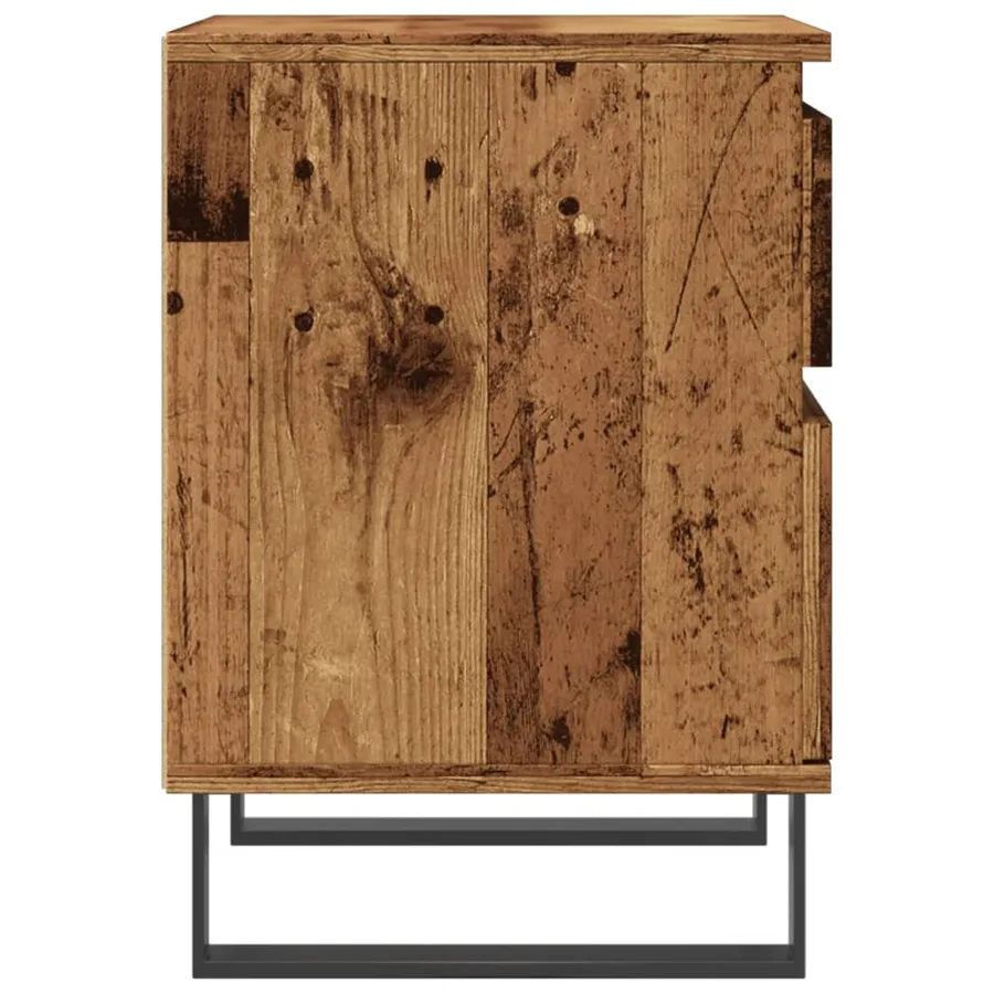 Table de chevet vieux bois 40x35x50 cm bois d’ingénierie - 7