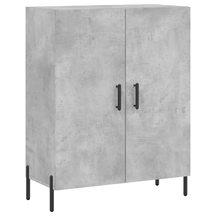 Buffet haut Gris béton 69,5x34x180 cm Bois d'ingénierie - 7