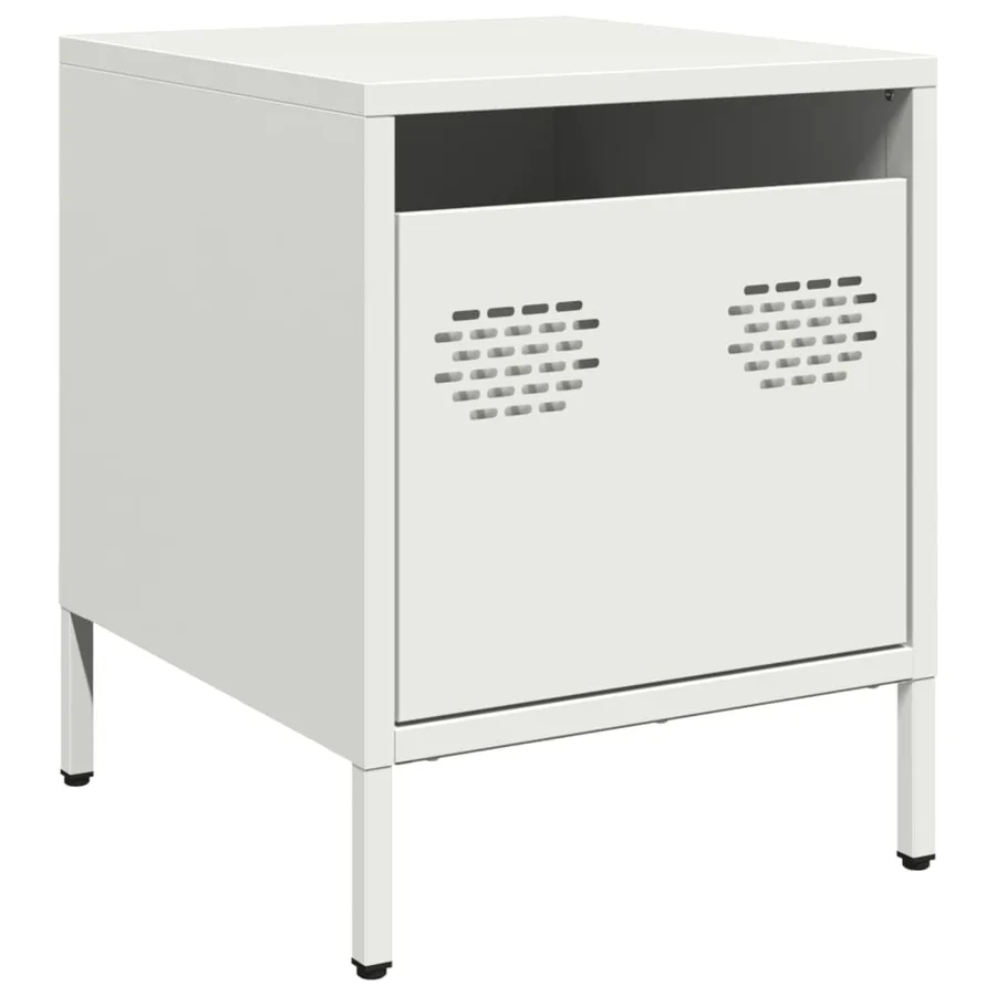 Table de chevet blanc 35x39x43,5 cm acier - 2
