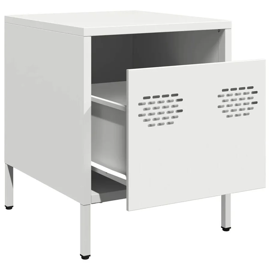 Table de chevet blanc 35x39x43,5 cm acier - 4