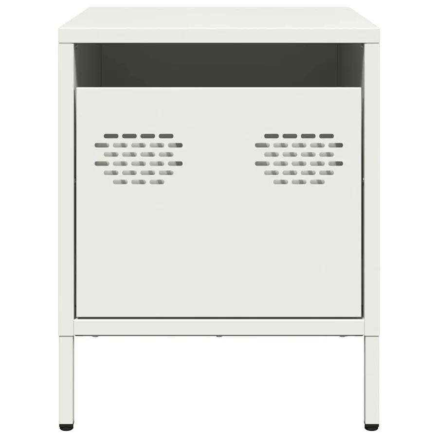 Table de chevet blanc 35x39x43,5 cm acier - 5