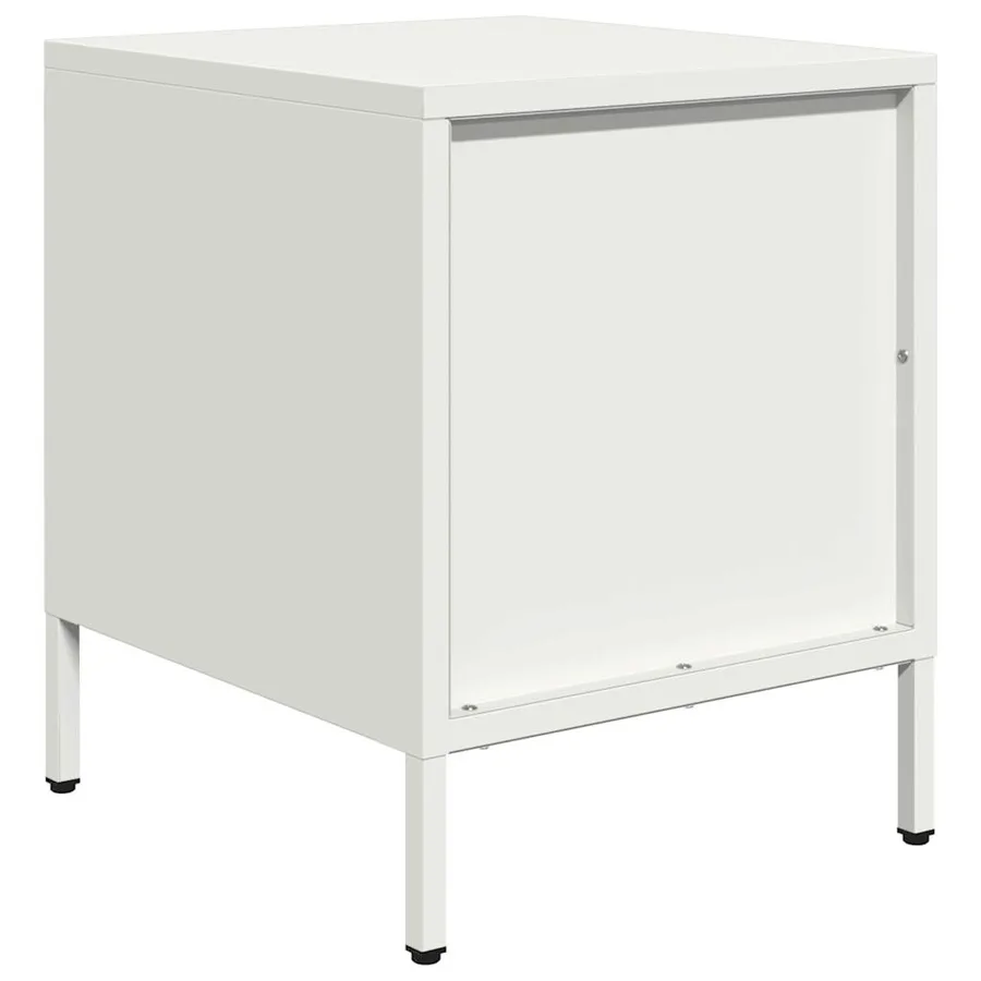 Table de chevet blanc 35x39x43,5 cm acier - 7