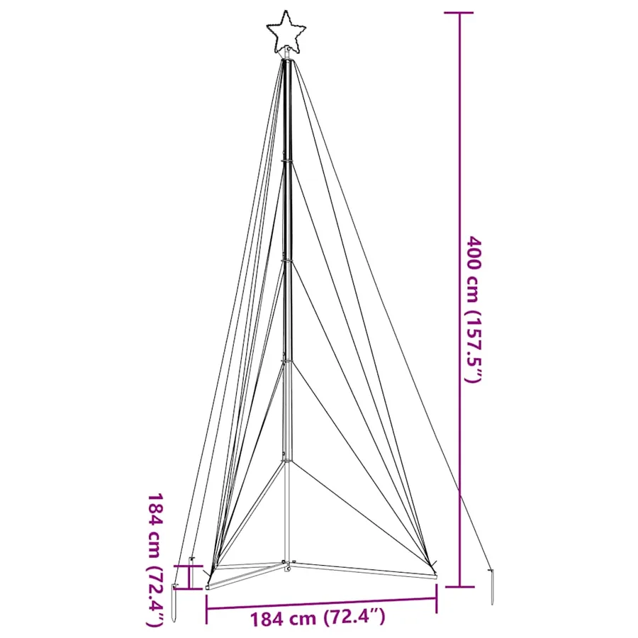 Sapin de Noël à LED 615 LED blanc chaud 404,5 cm - 11