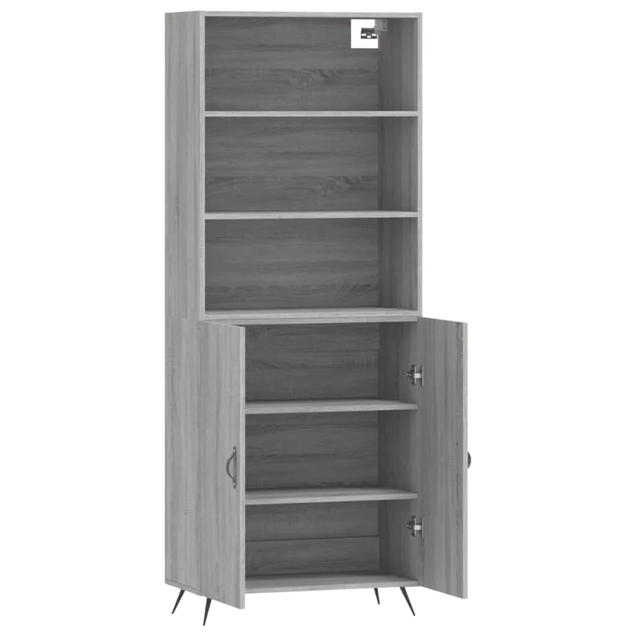 Buffet haut Sonoma gris 69,5x34x180 cm Bois d'ingénierie - 4