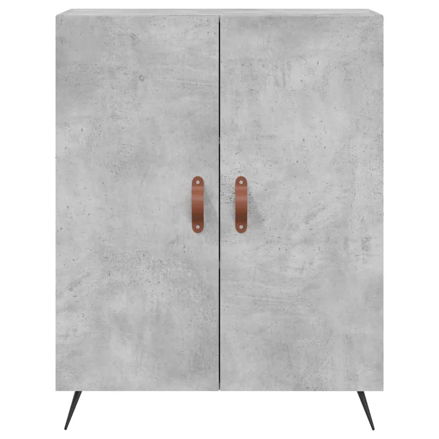 Buffet haut Gris béton 69,5x34x180 cm Bois d'ingénierie - 7