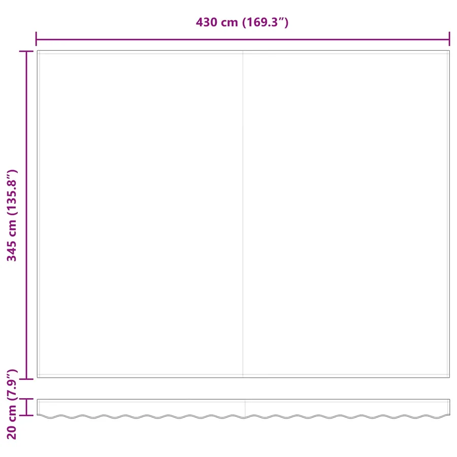 Auvent rétractable Multicolore 450 × 350 cm - 11